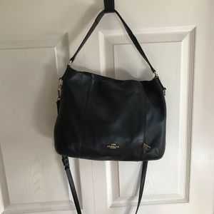 Coach Black Pebbled Leather Shoulder Hobo Handbag